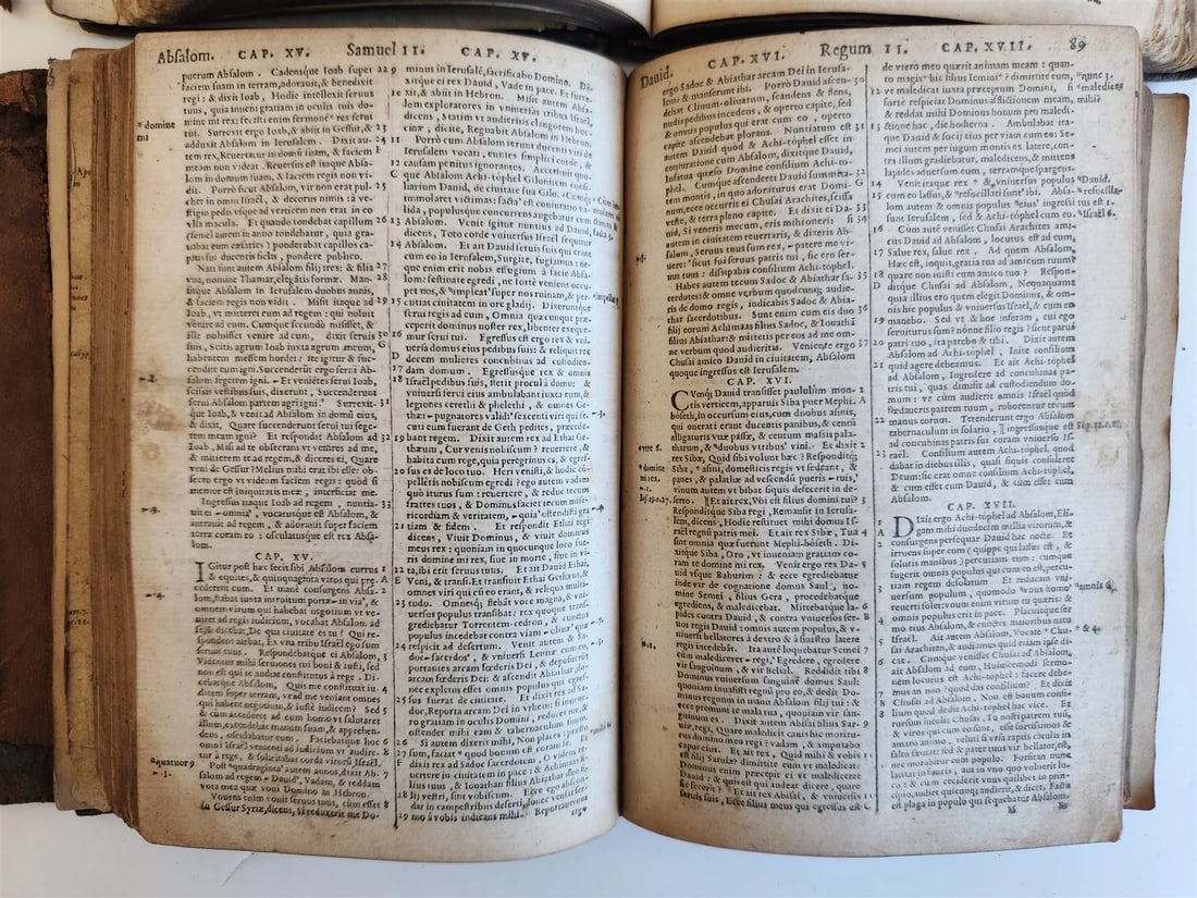 1567 BIBLE in LATIN 2 VOLUMES by PLANTIN antique incl. 1612 R.Barker partial NT - 10
