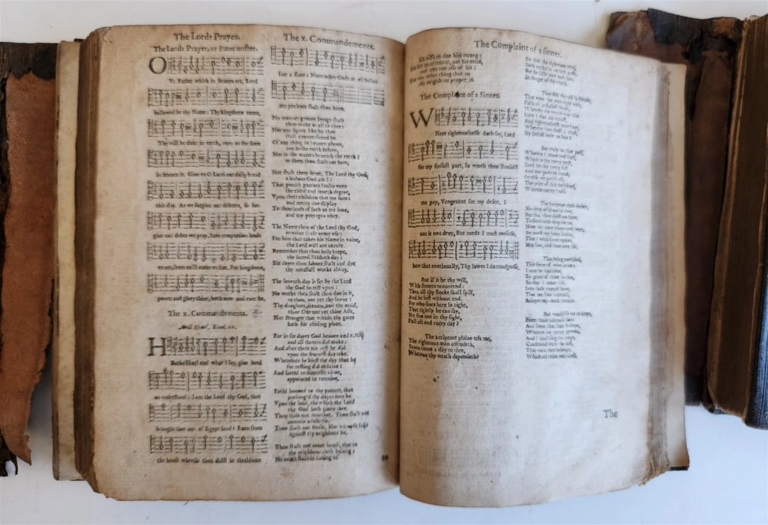 1567 BIBLE in LATIN 2 VOLUMES by PLANTIN antique incl. 1612 R.Barker partial NT - 16