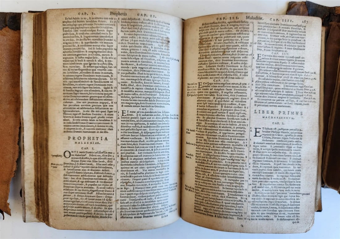 1567 BIBLE in LATIN 2 VOLUMES by PLANTIN antique incl. 1612 R.Barker partial NT - 20
