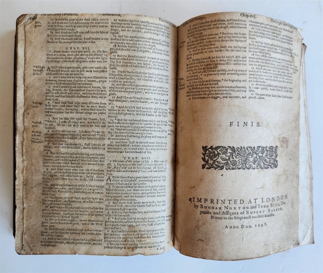 1618 BIBLE in ENGLISH antique OLD & NEW TESTAMENT by Bonham Norton and John Bill - 19