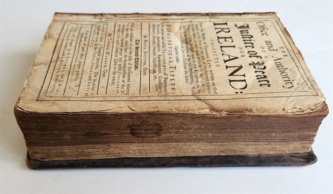 1727 LAW BOOK in ENGLISH Office & Authority of Justice of Peace for Ireland - 3