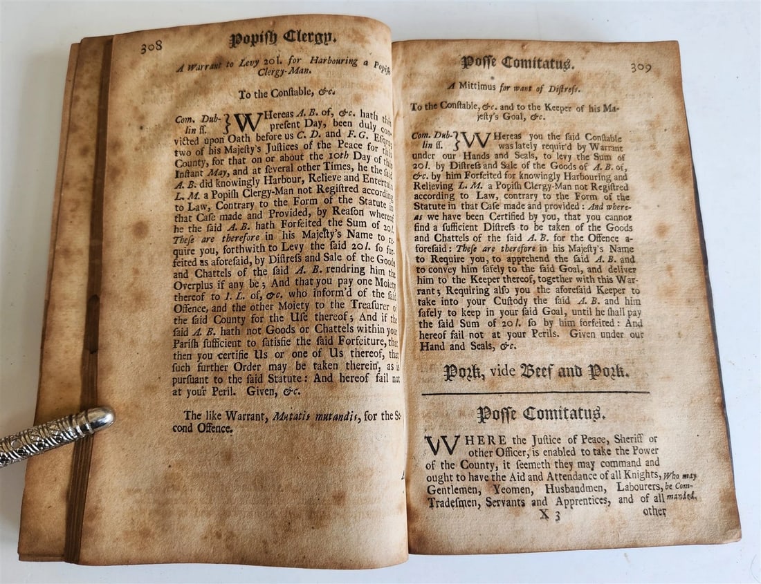 1727 LAW BOOK in ENGLISH Office & Authority of Justice of Peace for Ireland - 7