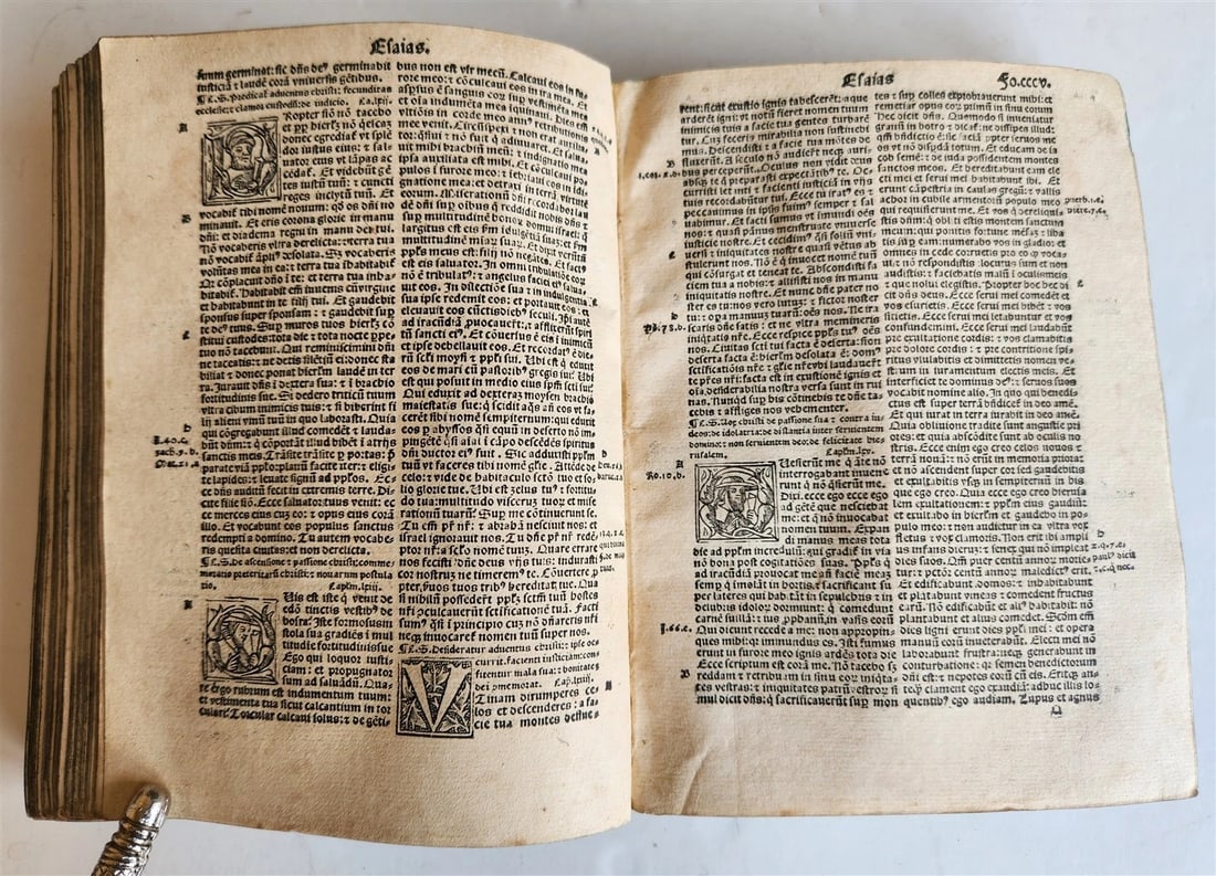 1519 BIBLE in LATIN POST-INCUNABULA antique rare w/ WOODCUTS - 9