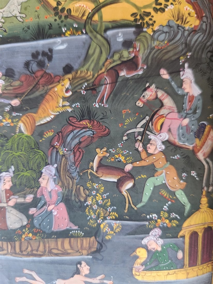 ILLUMINATED MANUSCRIPT antique in FARSI ILLUSTRATED w/ 10 GUACHE DRAWINGS - 13