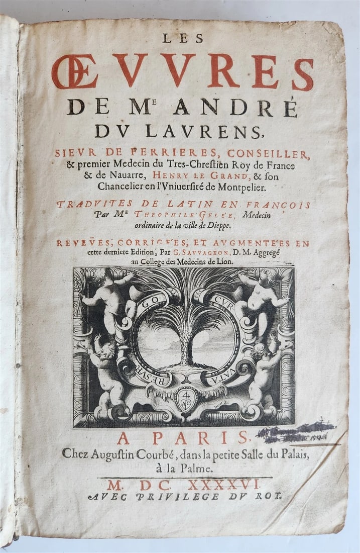 1646 ANATOMY ILLUSTRATED FOLIO antique MEDICAL Oeuvres de Me André dv Lavrens - 3