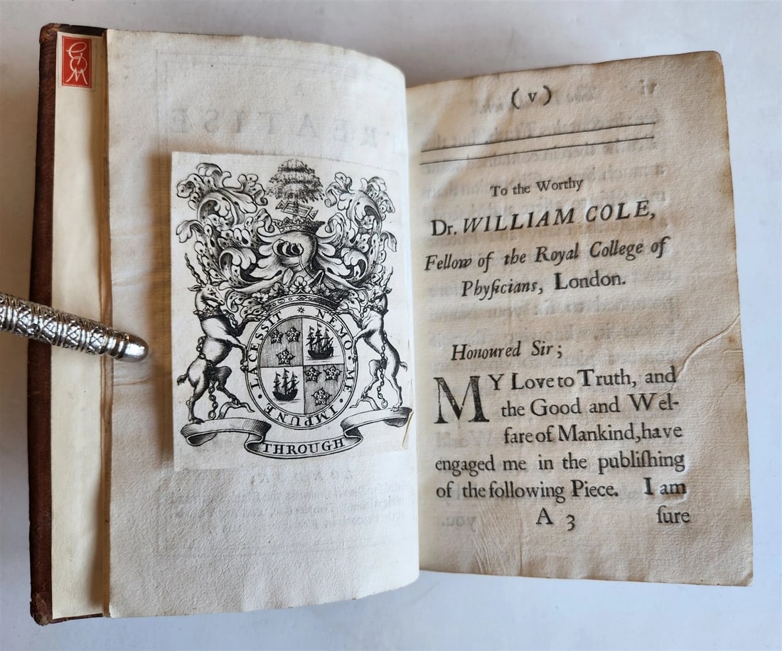1697 TREATISE of GOUT by JOHN COLBATCH in ENGLISH antique medicine pharmacology - 2