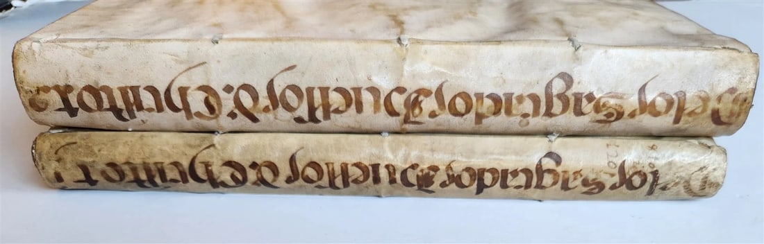 1679 FEMALE WRITER Isabella de Rocaberti antique 2 VOL RARE SPANISH VELLUM FOLIO: Rocaberti, Isabella de De los Sagrados huessos de Christo SeAor Nuestro. (Of the sacred bones of Christ our Lord: first volume... / composed by... the venerable mother Hippolyta de Iesus y Rocaberti; 
