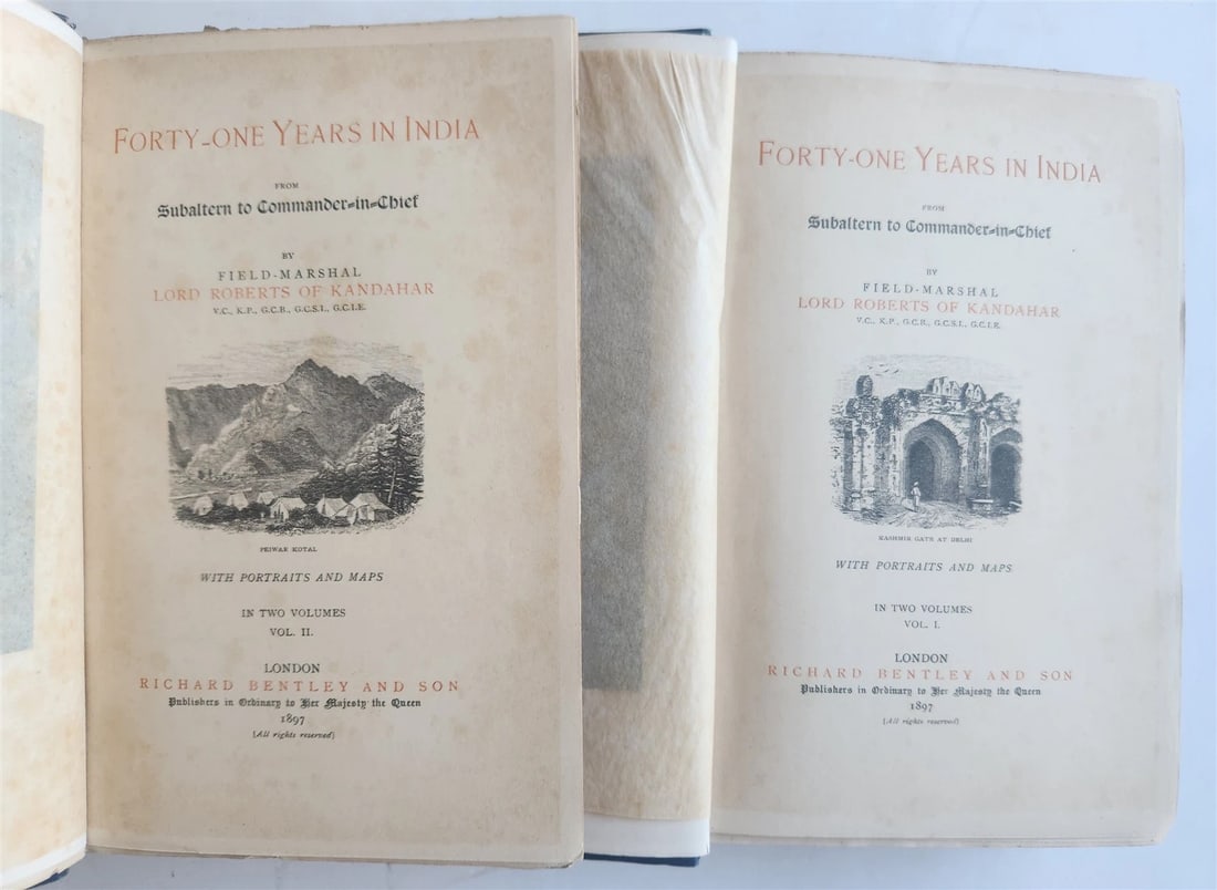 1897 FORTY-ONE YEARS in INDIA by LORD ROBERTS of KANDAHAR 2 vols ILLUSTRATED - 3