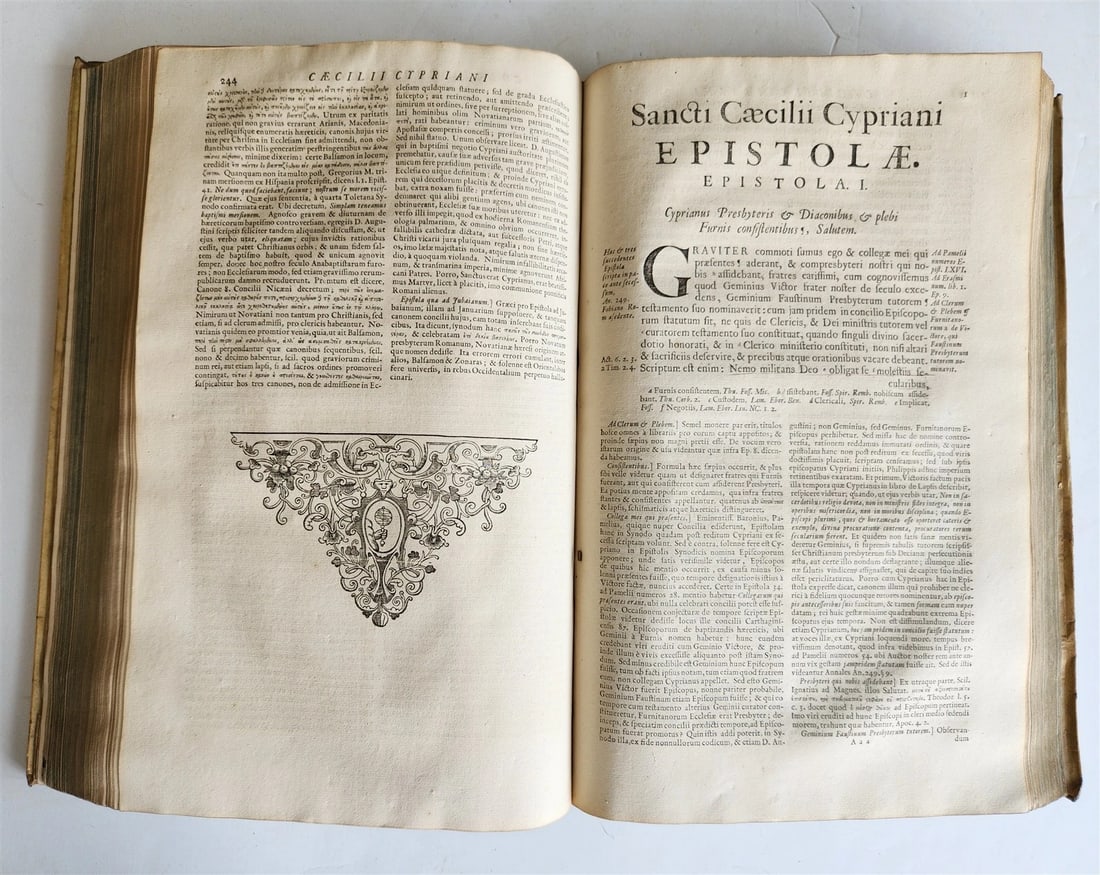 1682 WORKS of ST. CYPRIAN antique 17th CENTURY VELLUM BOUND FOLIO - 13
