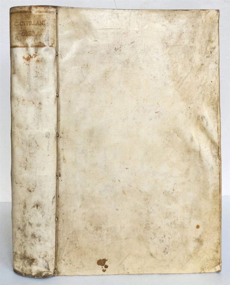 1682 WORKS of ST. CYPRIAN antique 17th CENTURY VELLUM BOUND FOLIO - 3