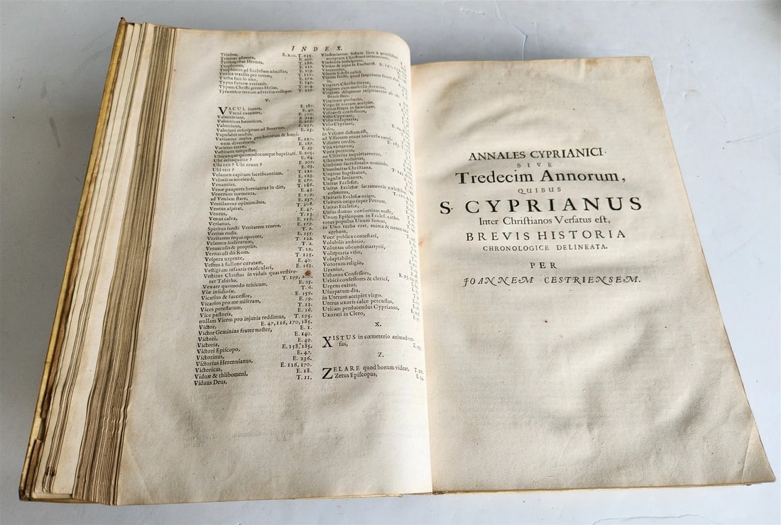 1682 WORKS of ST. CYPRIAN antique 17th CENTURY VELLUM BOUND FOLIO - 6