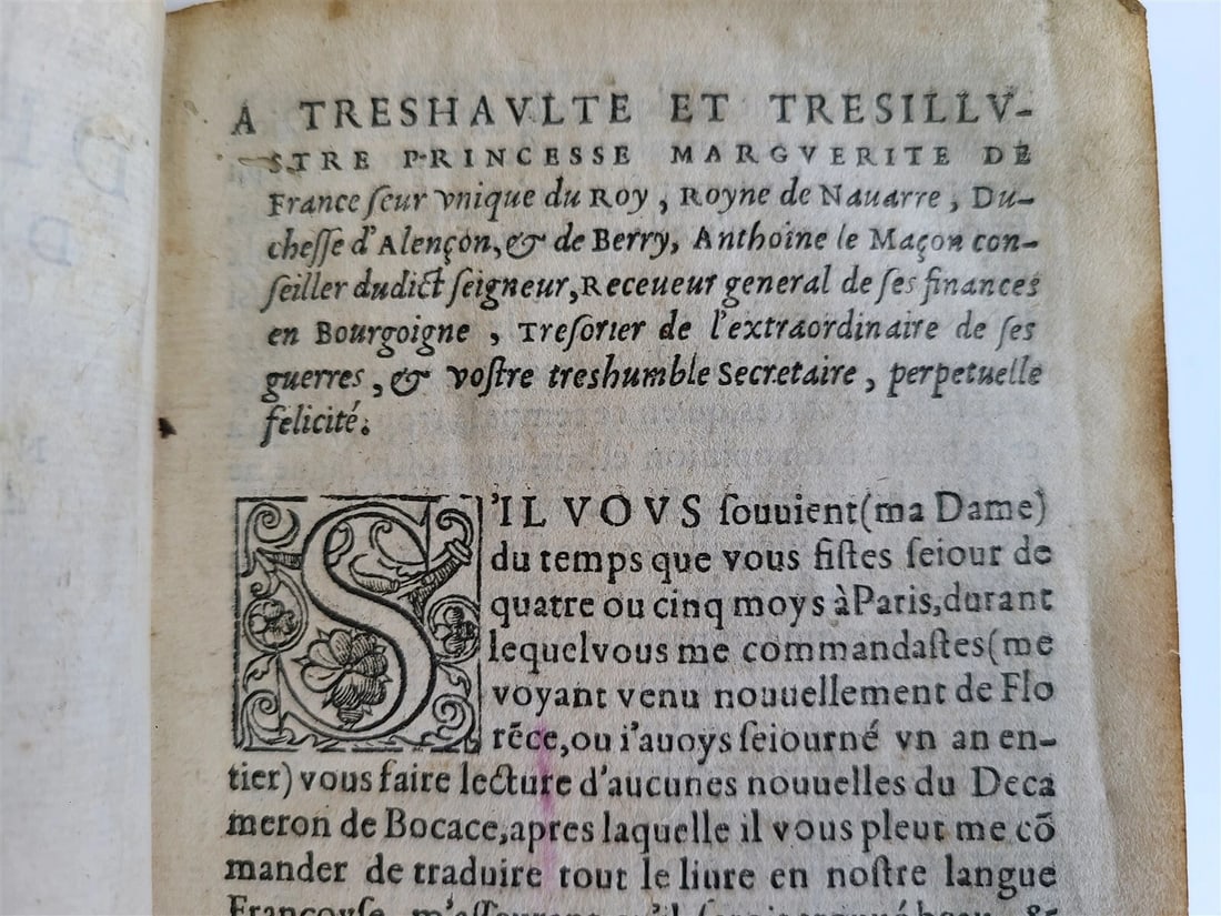 1556 LE DECAMERON by Giovanni BOCCACCIO antique RARE 16th CENTURY - 3