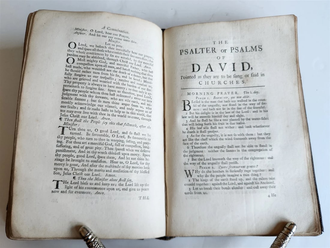 1745 BOOK of PSALMS antique in ENGLISH original binding 18th CENTURY - 11