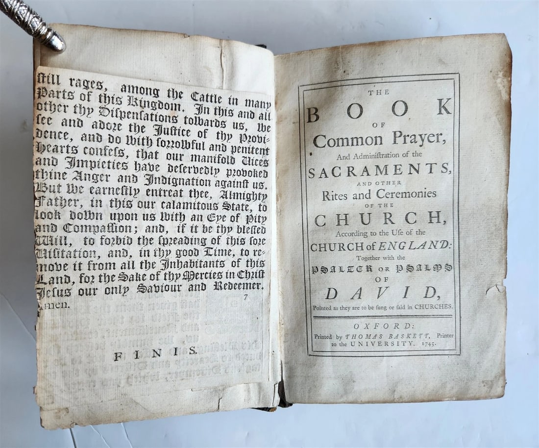 1745 BOOK of PSALMS antique in ENGLISH original binding 18th CENTURY - 4