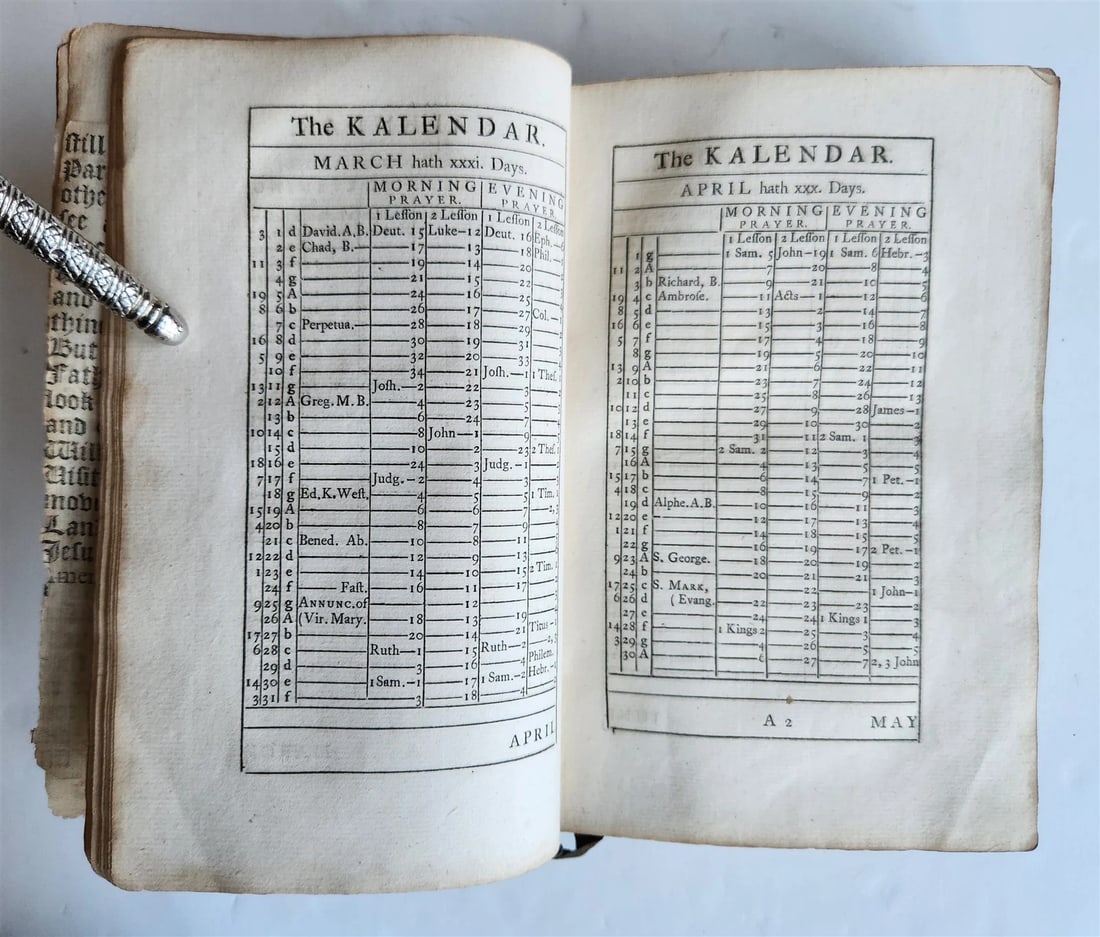 1745 BOOK of PSALMS antique in ENGLISH original binding 18th CENTURY - 8