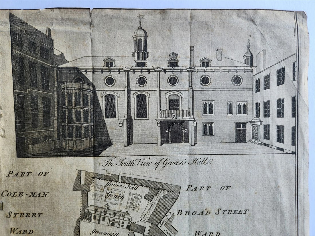1755 MAP of LONDON antique CHEAP WARD - 4
