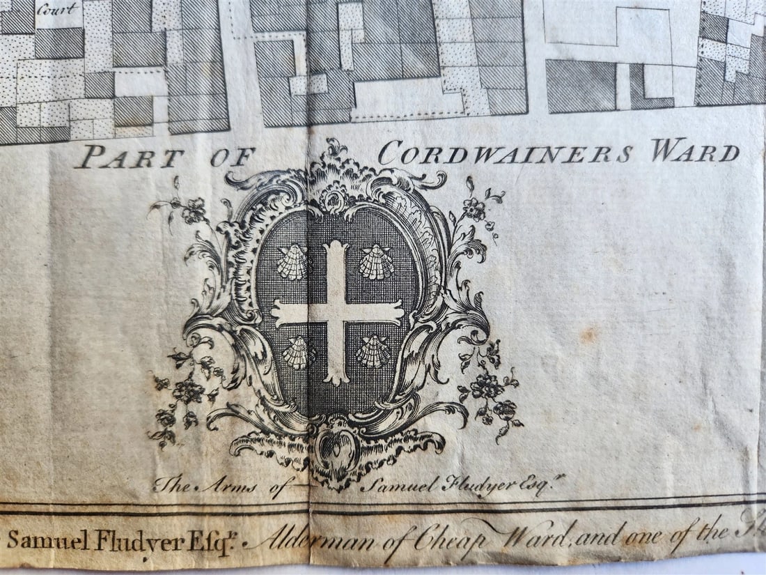 1755 MAP of LONDON antique CHEAP WARD - 6