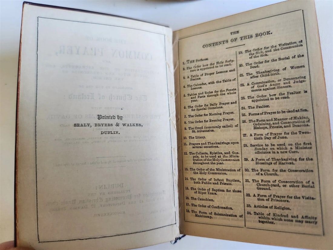 1887 COMMON PRAYER BOOK & CHURCH HYMNAL w/ LEATHER BOX antique DUBLIN IRELAND - 5