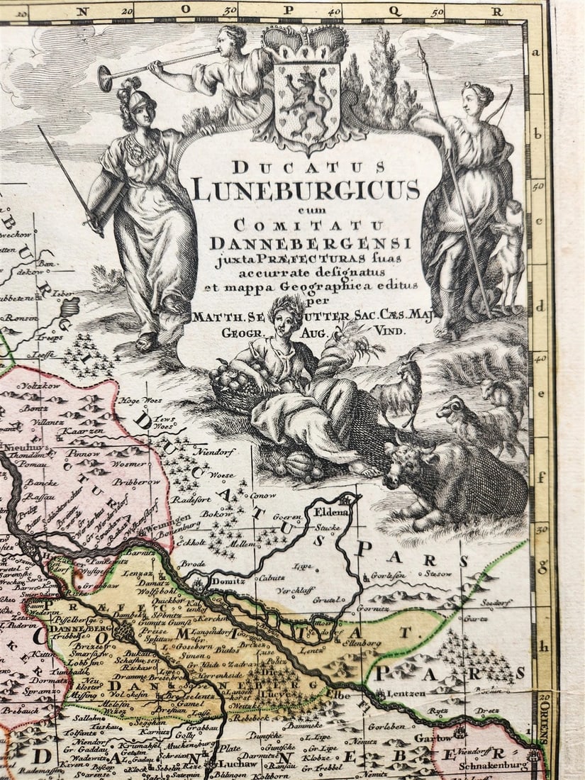 1741 GERMANY LOWER SAXONY antique MAP Ducatus Luneburgicus by Matthaus Seutter - 2