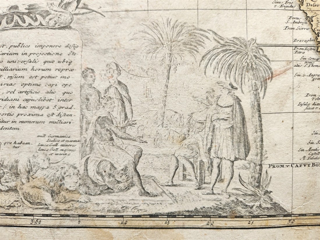 1737 AFRICA antique MAP by Leonis Africani - Matthia Hasso - 3