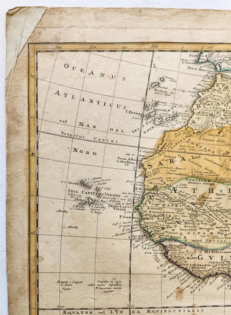 1737 AFRICA antique MAP by Leonis Africani - Matthia Hasso - 5