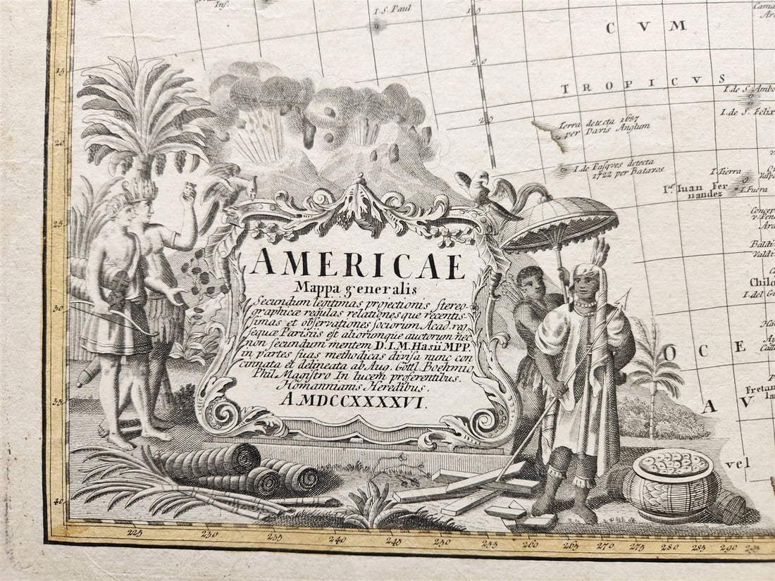1746 AMERICA antique MAP by JOHANN HOMANN rare - 2