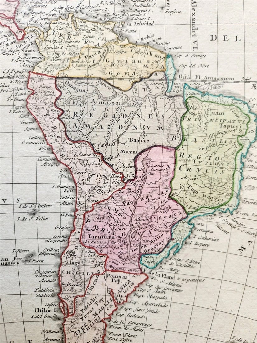 1746 AMERICA antique MAP by JOHANN HOMANN rare - 3