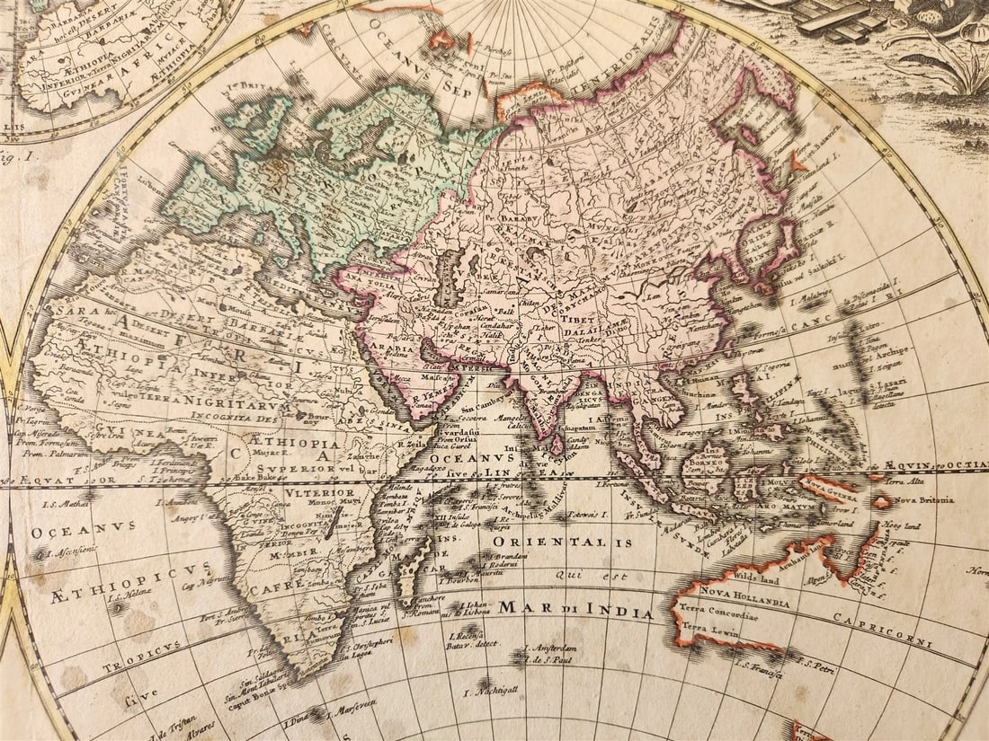 1746 WORLD MAP antique PLANIGLOBII TERRESTRIS MAPPE MONDE by HEIRS of HOMANN - 5
