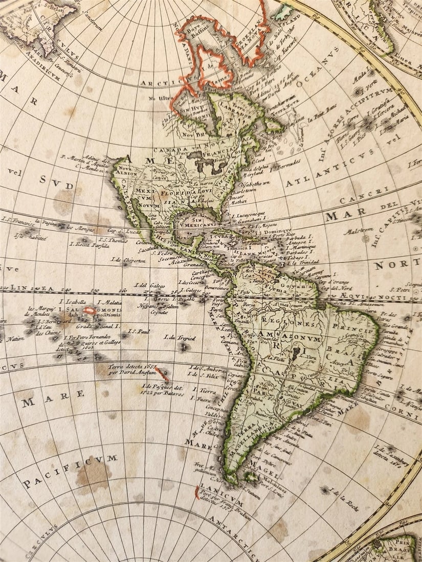 1746 WORLD MAP antique PLANIGLOBII TERRESTRIS MAPPE MONDE by HEIRS of HOMANN - 6