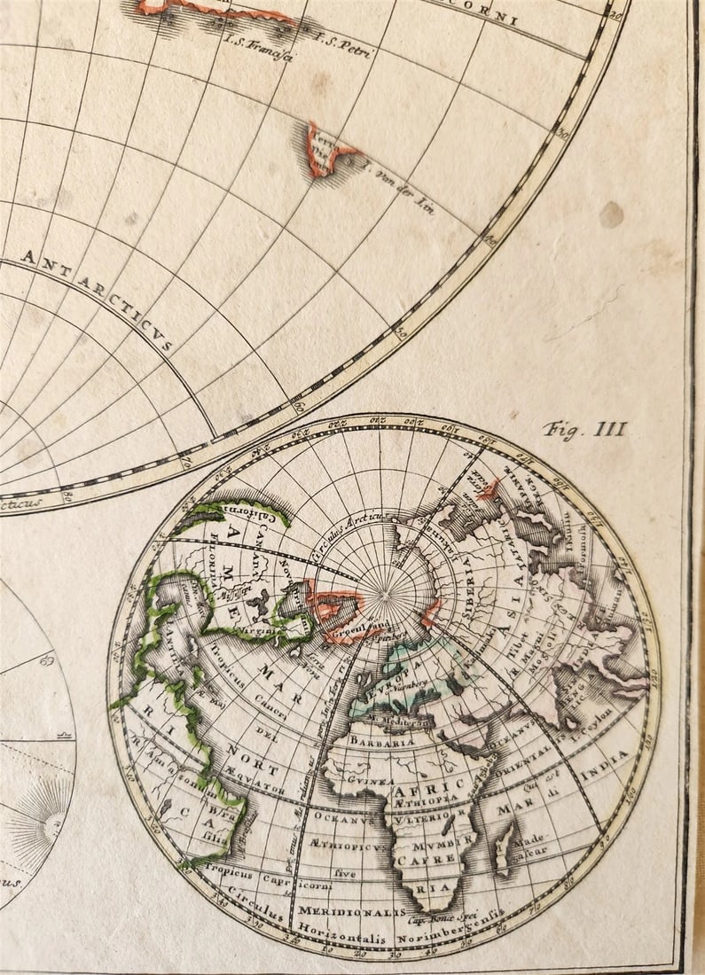 1746 WORLD MAP antique PLANIGLOBII TERRESTRIS MAPPE MONDE by HEIRS of HOMANN - 8