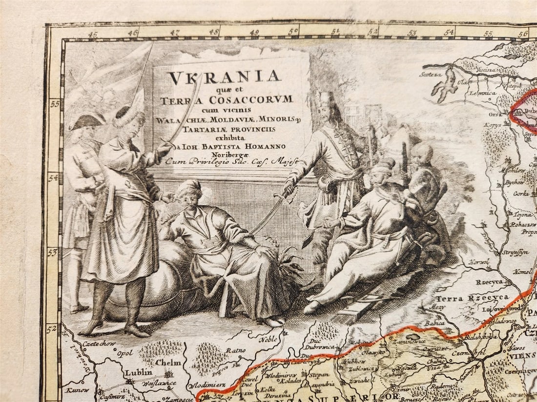 1720 UKRAINE antique MAP Ukrania Terra Cosaccorum Walachiae Moldoviae J. HOMANN - 2