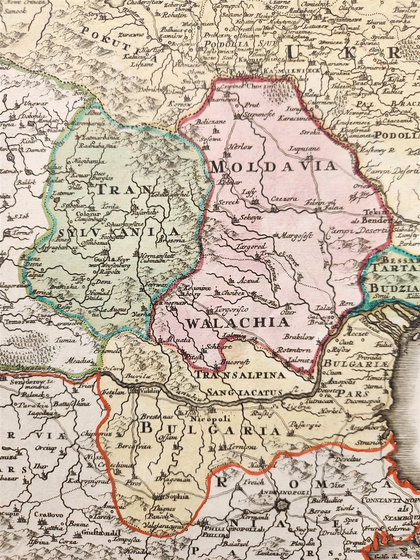 1720 UKRAINE antique MAP Ukrania Terra Cosaccorum Walachiae Moldoviae J. HOMANN - 3