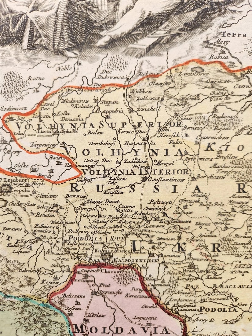 1720 UKRAINE antique MAP Ukrania Terra Cosaccorum Walachiae Moldoviae J. HOMANN - 4
