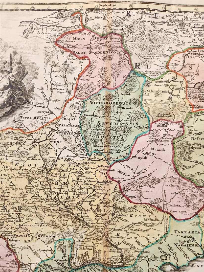 1720 UKRAINE antique MAP Ukrania Terra Cosaccorum Walachiae Moldoviae J. HOMANN - 5