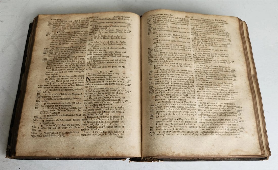 1697 BIBLE in ENGLISH antique OLD & NEW TESTAMENT by the University Printers - 11