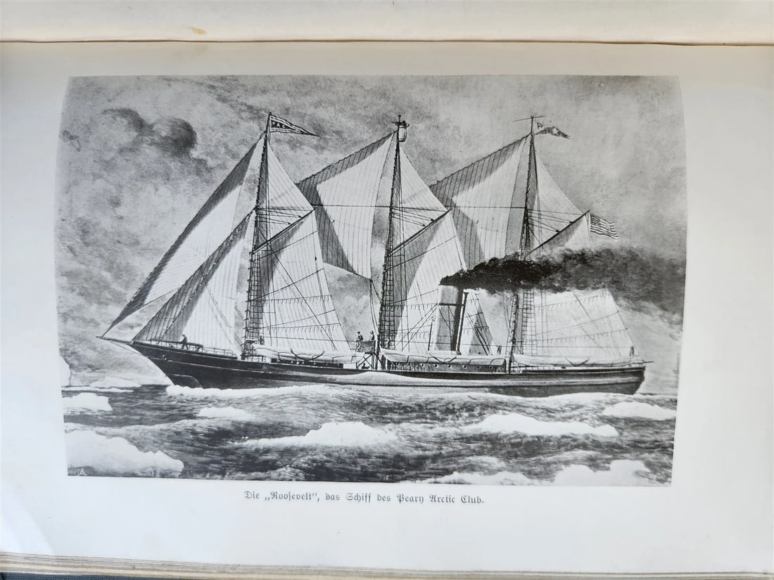 1907 NEAREST TO THE NORTH POLE by ROBERT PEARY in GERMAN antique ILLUSTRATED - 4