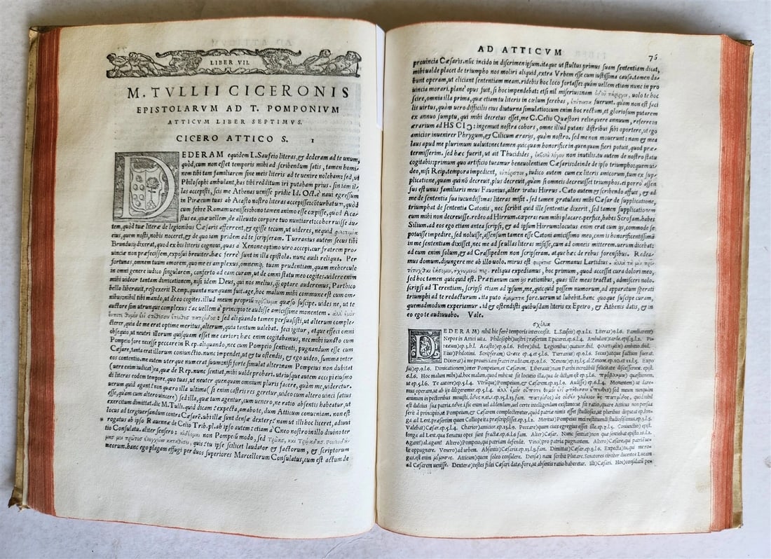 1544 CICERO Epistolae ad Titum Pomponium Atticum antique VELLUM BOUND FOLIO - 16