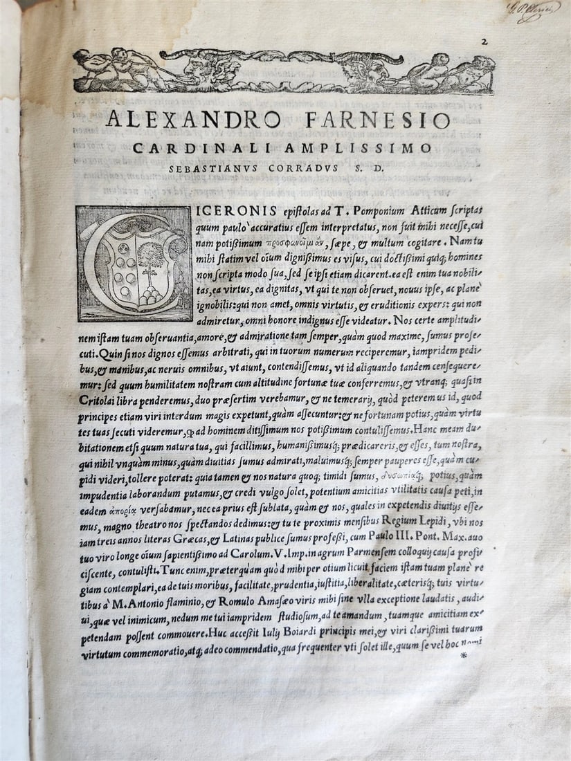 1544 CICERO Epistolae ad Titum Pomponium Atticum antique VELLUM BOUND FOLIO - 4