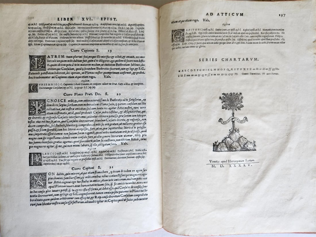 1544 CICERO Epistolae ad Titum Pomponium Atticum antique VELLUM BOUND FOLIO - 5