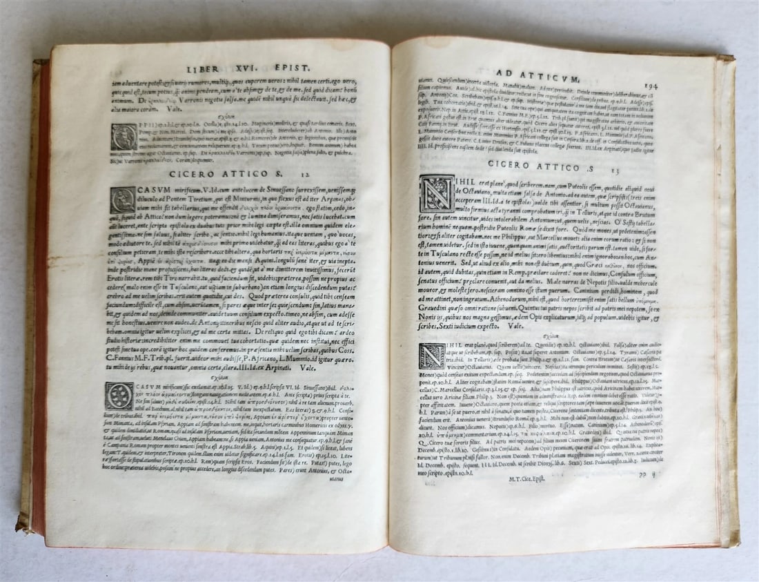 1544 CICERO Epistolae ad Titum Pomponium Atticum antique VELLUM BOUND FOLIO - 6