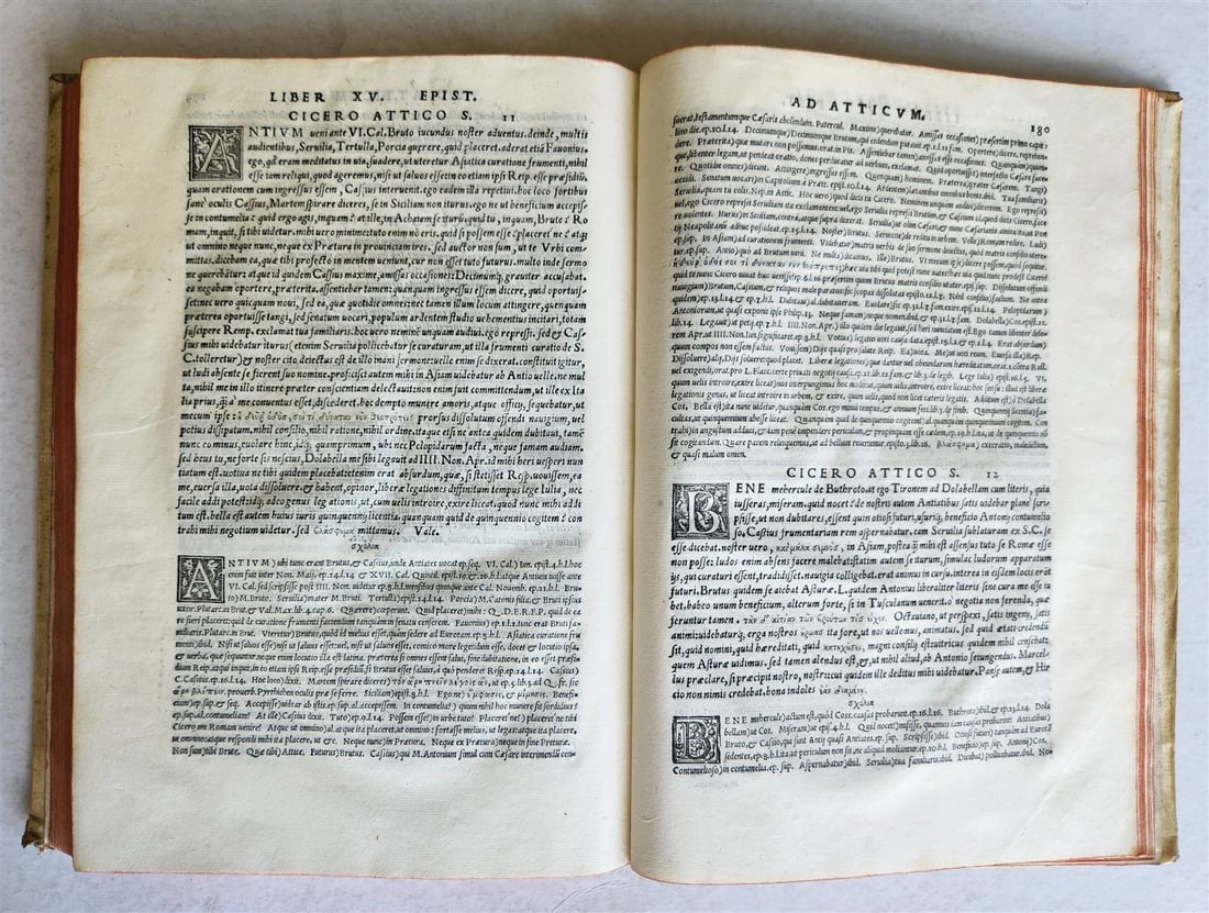 1544 CICERO Epistolae ad Titum Pomponium Atticum antique VELLUM BOUND FOLIO - 8