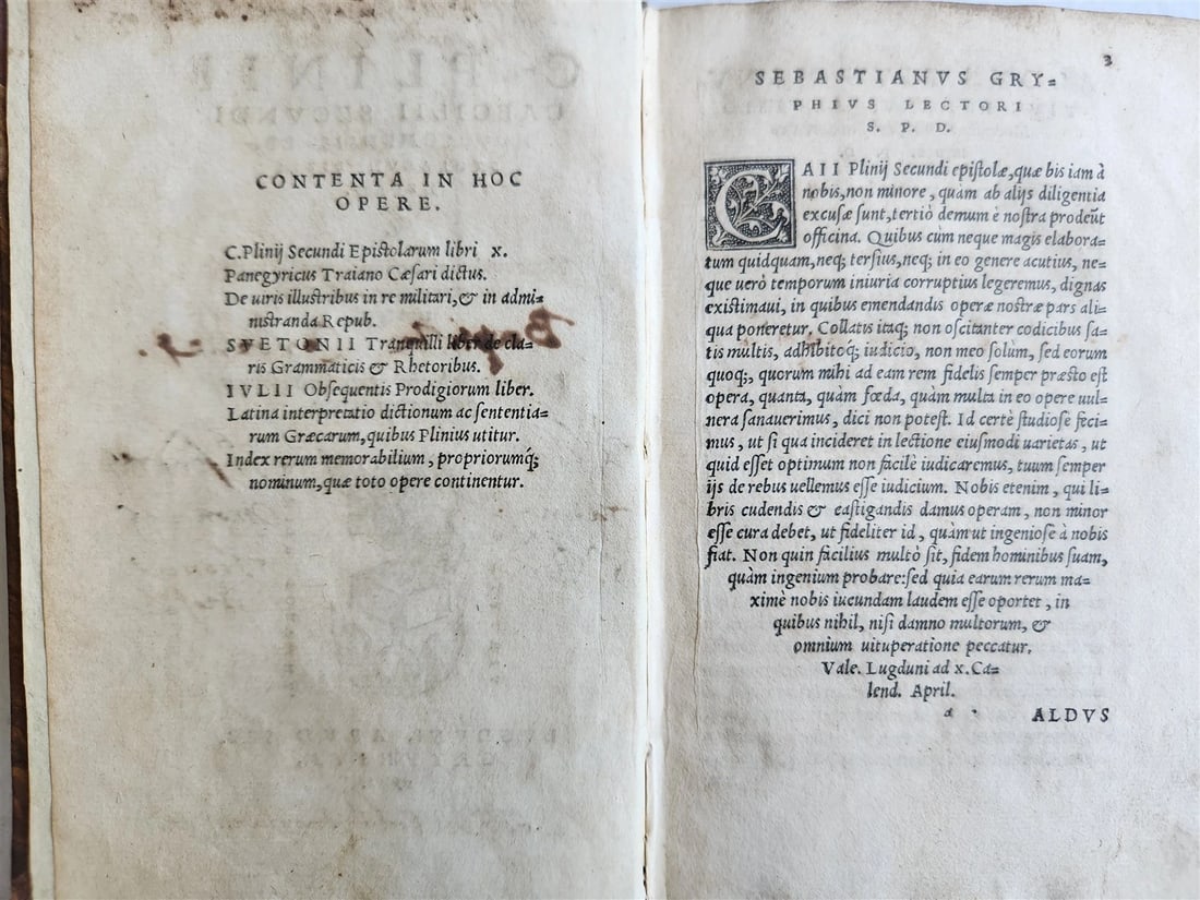 1542 HISTORY by PLINY SECUNDUS antique 16th CENTURY - 5