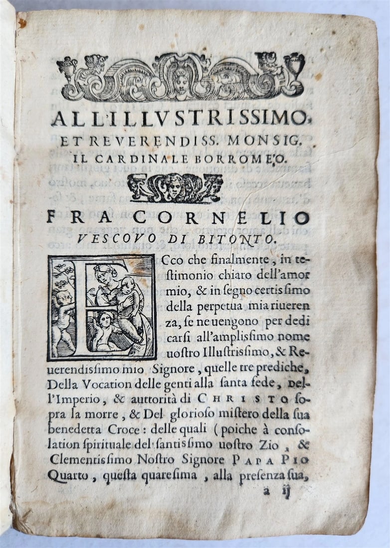 1581 SERMONS by MUSSO COPRNELIO antique 16th CENTURY vellum ILLUSTRATED scarce - 16