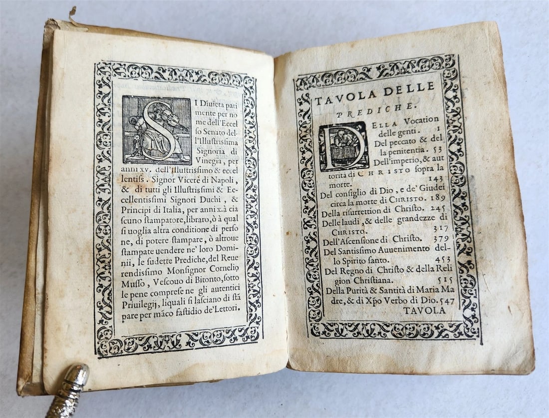 1581 SERMONS by MUSSO COPRNELIO antique 16th CENTURY vellum ILLUSTRATED scarce - 17
