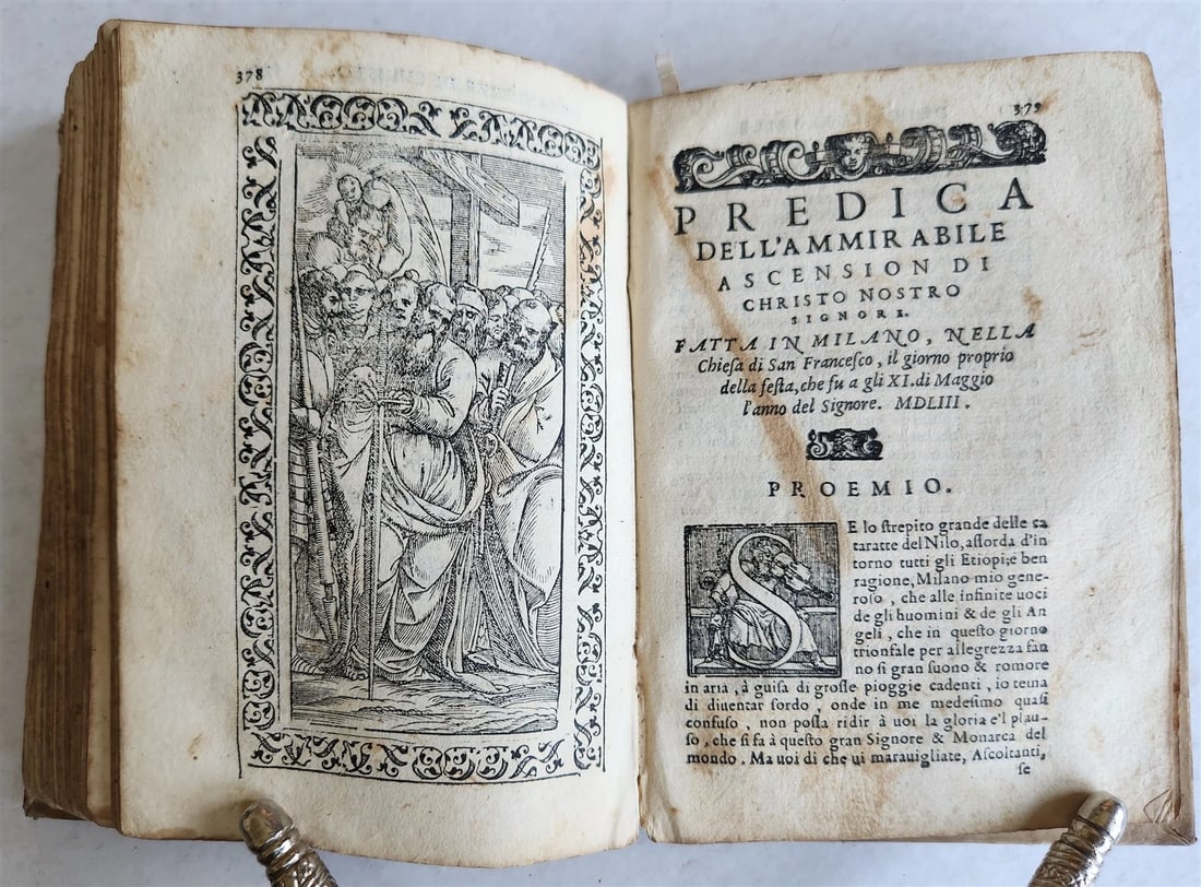 1581 SERMONS by MUSSO COPRNELIO antique 16th CENTURY vellum ILLUSTRATED scarce - 8