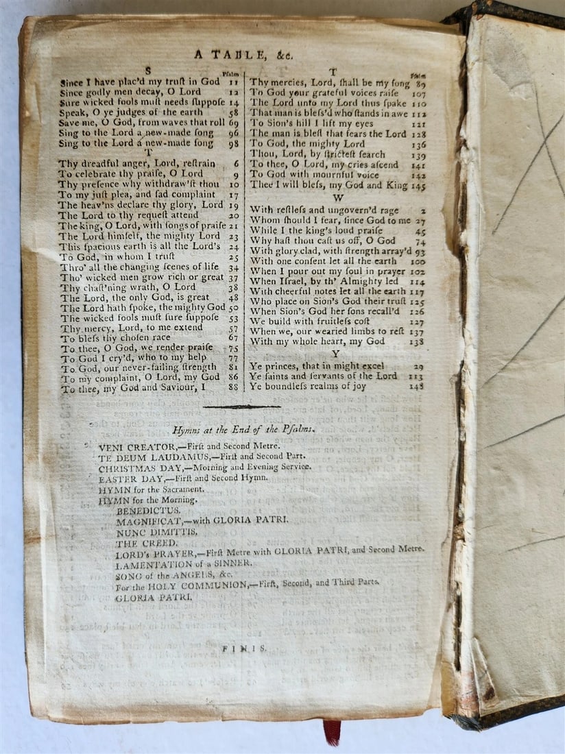 1807 BOOK of COMMON PRAYER w/ PSALTER, or PSALMS of DAVID antique in ENGLISH - 7