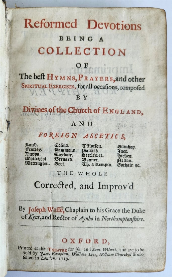 1719 REFORMED DEVOTIONS COLLECTION of HYMNS & PRAYERS antique in ENGLISH - 2