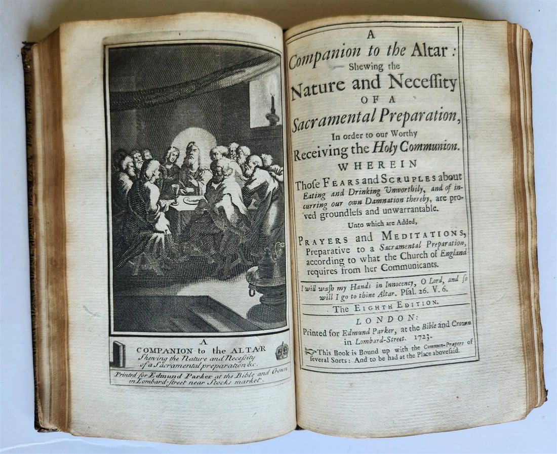 1725 BOOK of COMMON PRAYER w/ PSALTER or PSALMS of DAVID antique in ENGLISH - 3