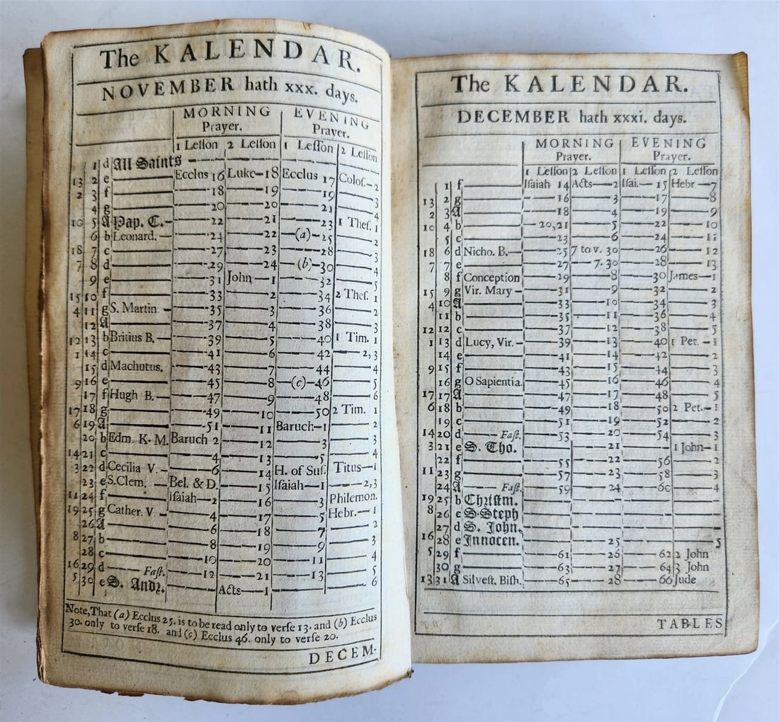 1725 BOOK of COMMON PRAYER w/ PSALTER or PSALMS of DAVID antique in ENGLISH - 5