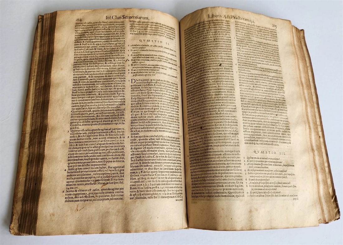 1582 LAW BOOK by CLARO GIULIO antique VELLUM BOUND FOLIO 16th CENTURY - 8